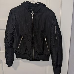 Forever 21 bomber jacket with hood